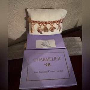 NIB Bomb Party Ocean Odyssey Charmelier Rose Gold Charm Bracelet